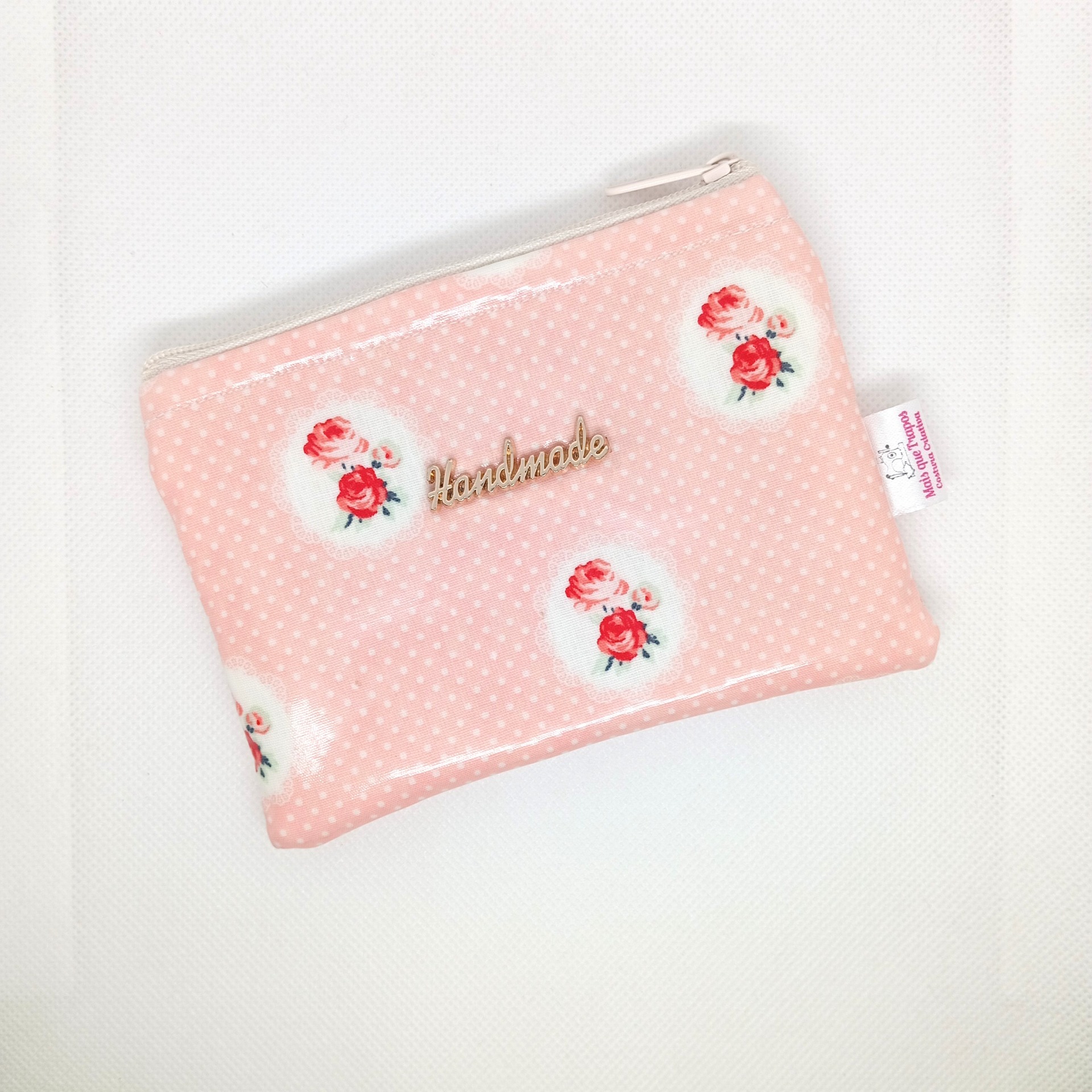 Bolsa Porta Cartões e Moedas Plastificada - Floral