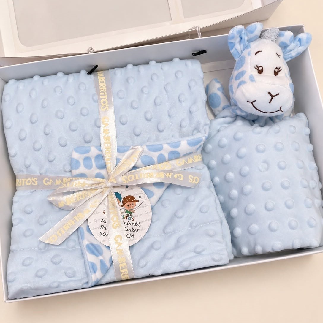 Conjunto de manta e doudou para bebé